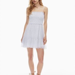 Aritzia Tempest Sleeveless Mini Dress White Light Birch L